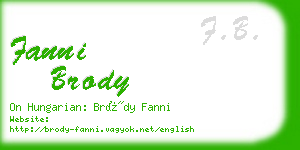 fanni brody business card